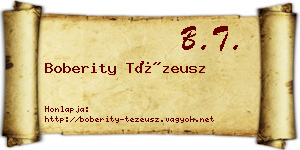 Boberity Tézeusz névjegykártya
